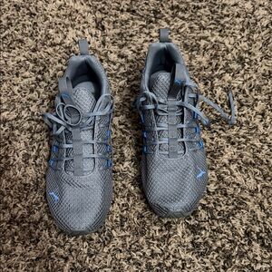 Puma Gray Athletic Sneakers with Blue Details